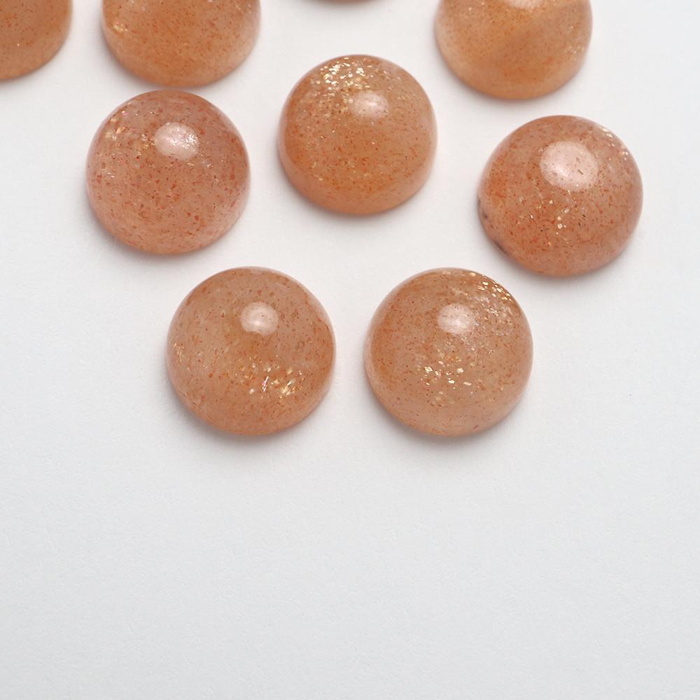 AAA 천연 선스톤 플레인 라운드 캐보션 6mm 원석 나석 세팅 재료