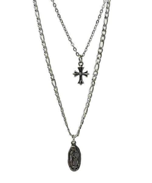 Surgical Steel Double Layered Necklace ((Steel))