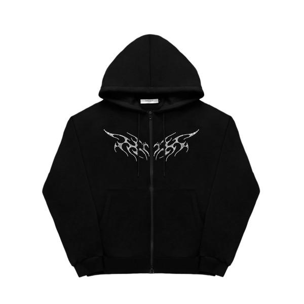 DEVIL SKELETON X-RAY HOOD ZIP-UP (Black)