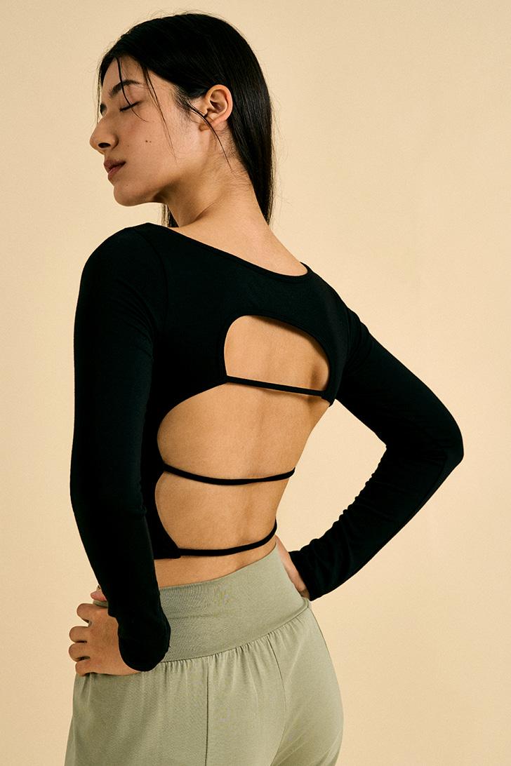 Jnana back strap top (Ebony black)