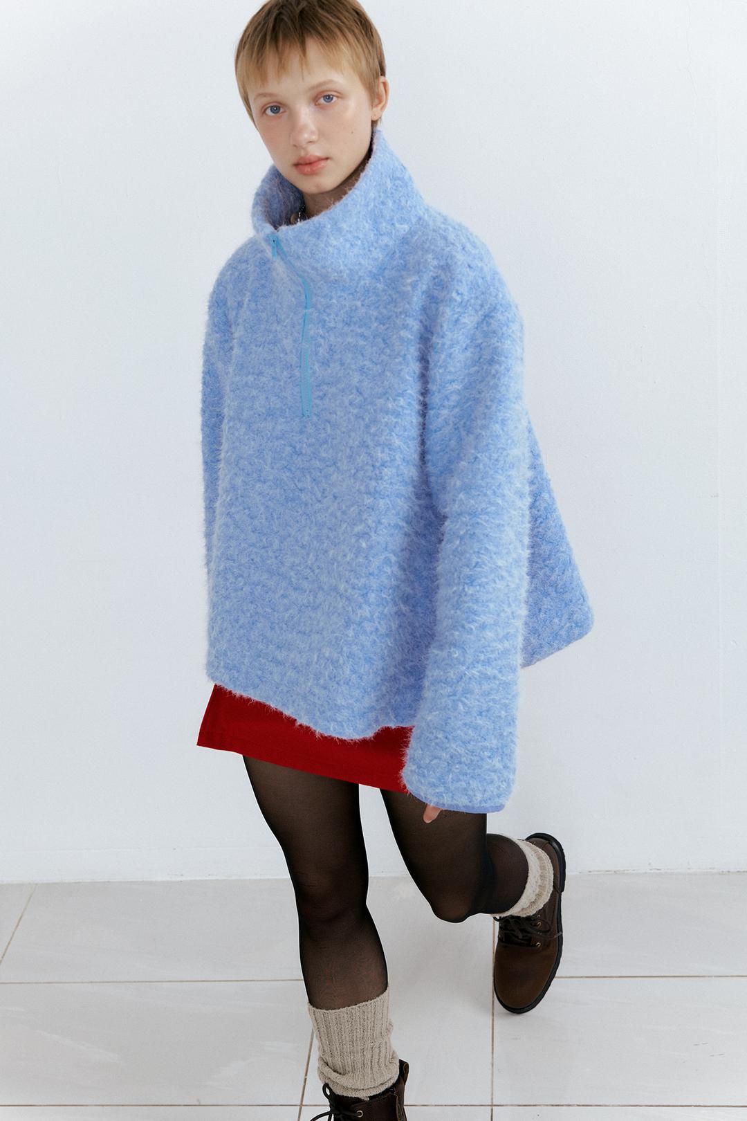 Loft Wool Anorak_Sky Blue