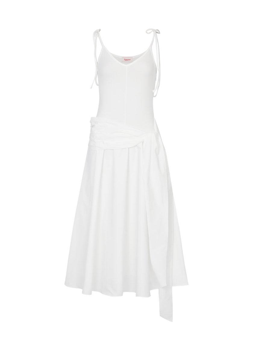 Layered Wrap Dress (White)