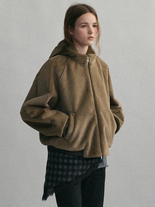 faux fur blouson (moss olive)