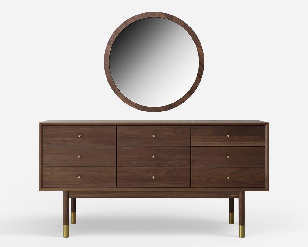 루아크 와이드 체스트 + 라운드 거울 월넛(선택)