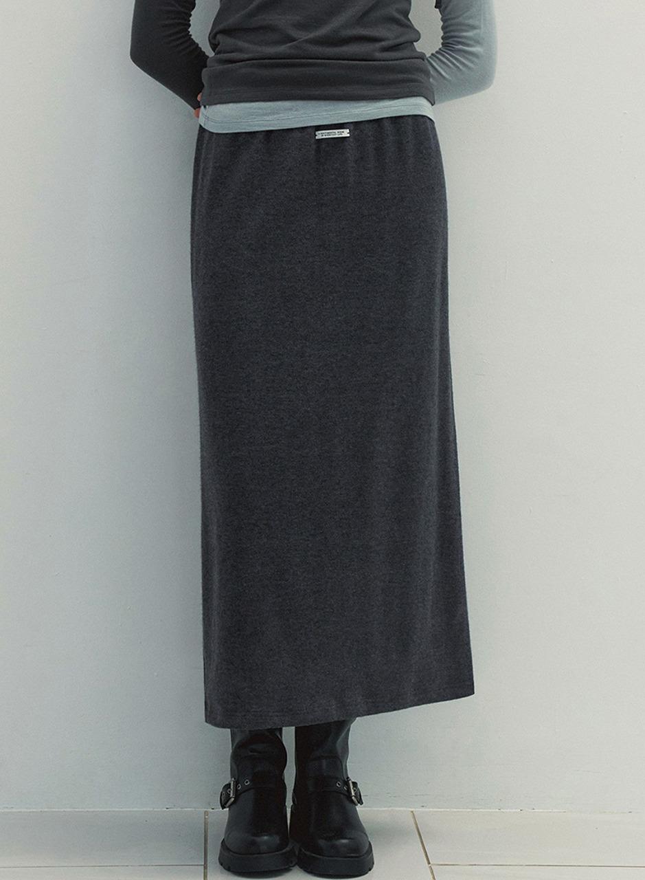[니브] Smock Banding Long Skirt (Charcoal)