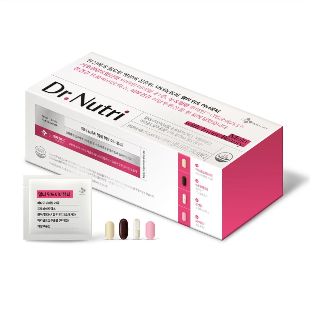 CJ 닥터뉴트리 멀티 위드 이너뷰티 1박스/1개월분 비타민,프로바이오틱스,오메가3,루테인,히알루론산