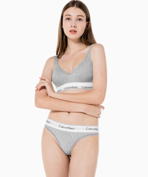 여성 아이콘 코튼 모달 스쿱백 브라렛+팬티 세트_그레이