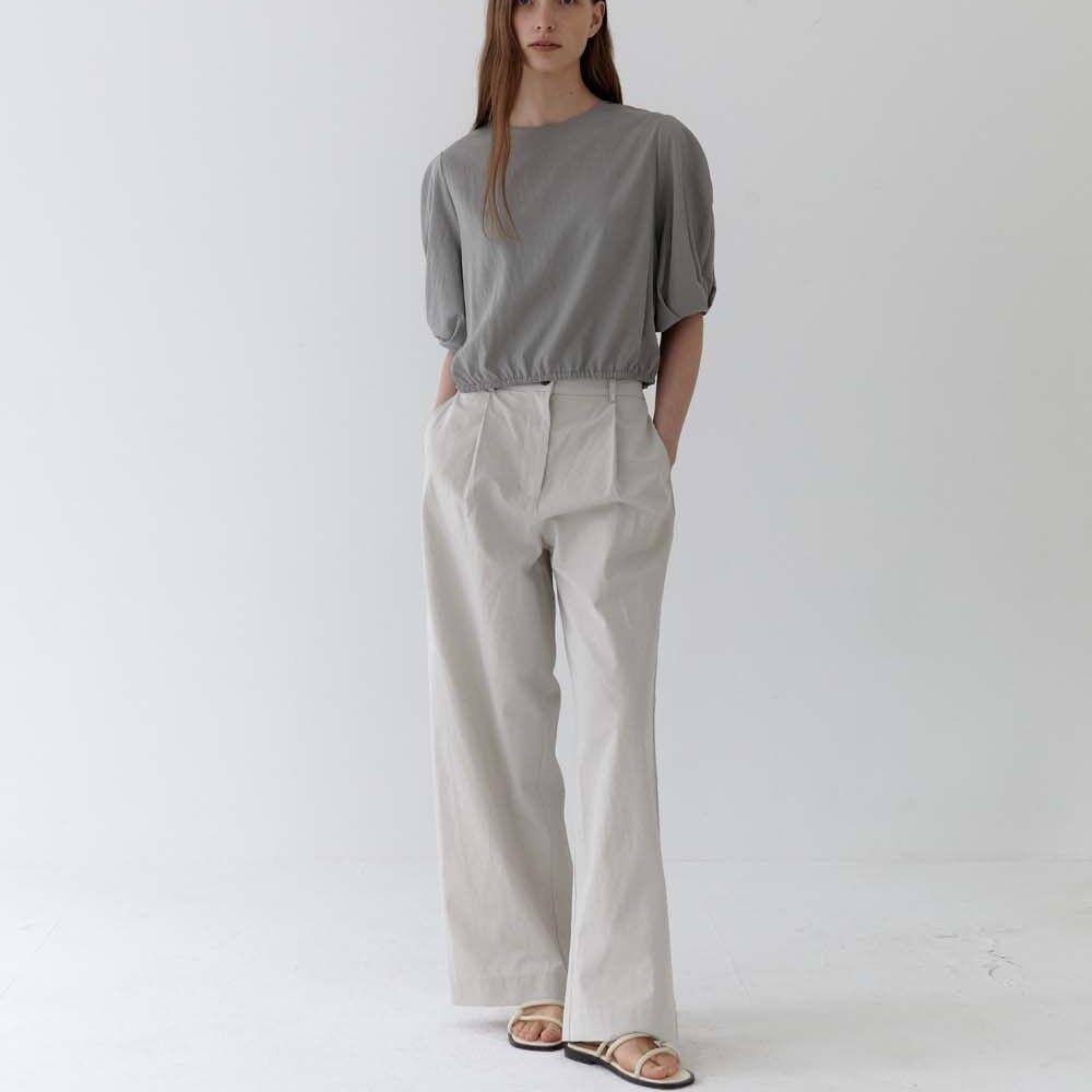 dear wide pants-stone beige