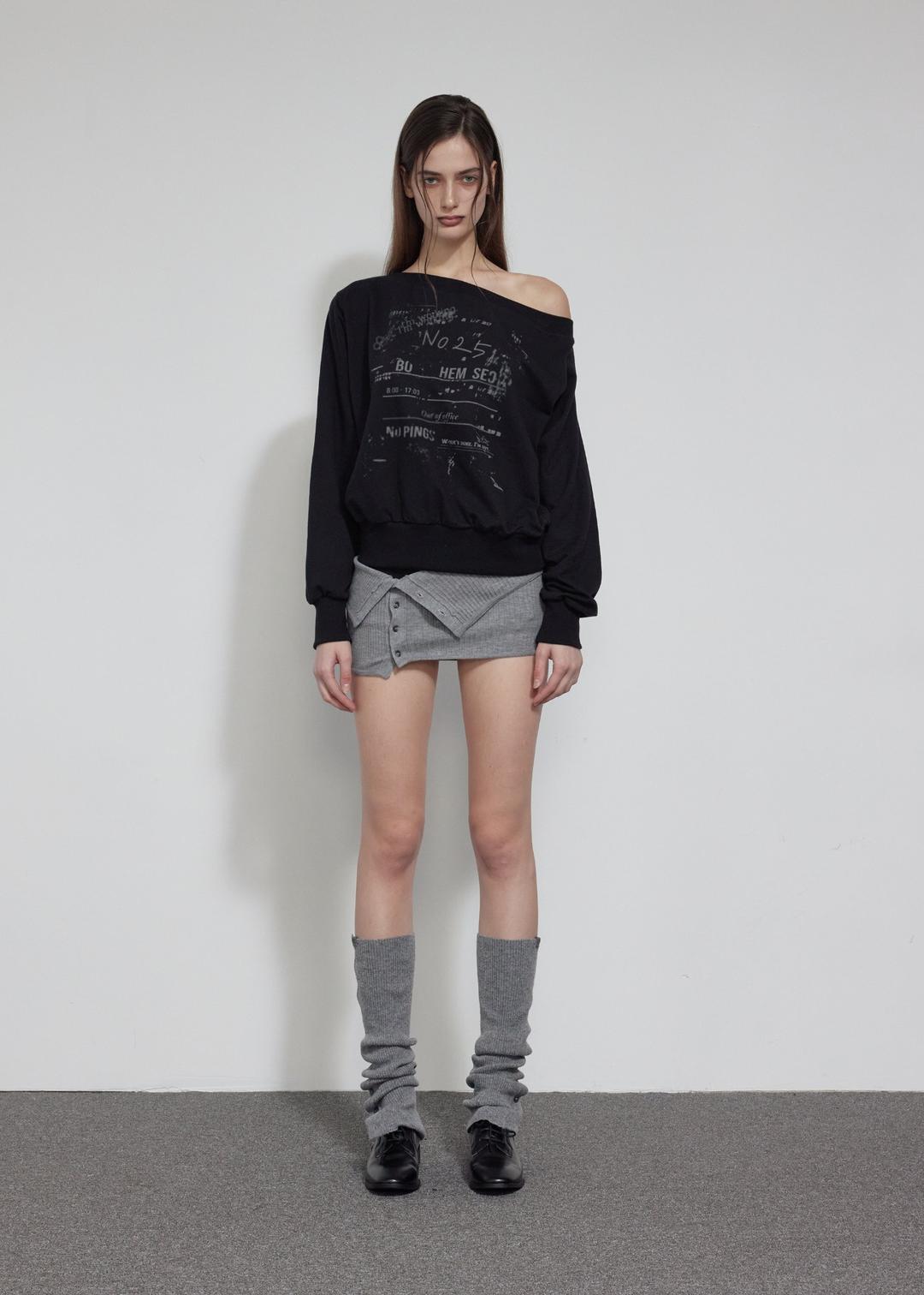 TIME LOG SWEATSHIRT, BLACK