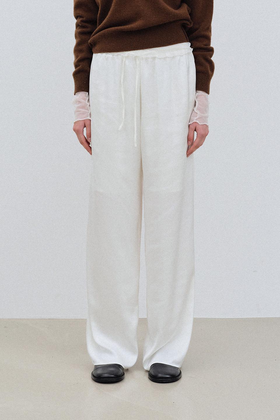 Wide Satin Pants_cream