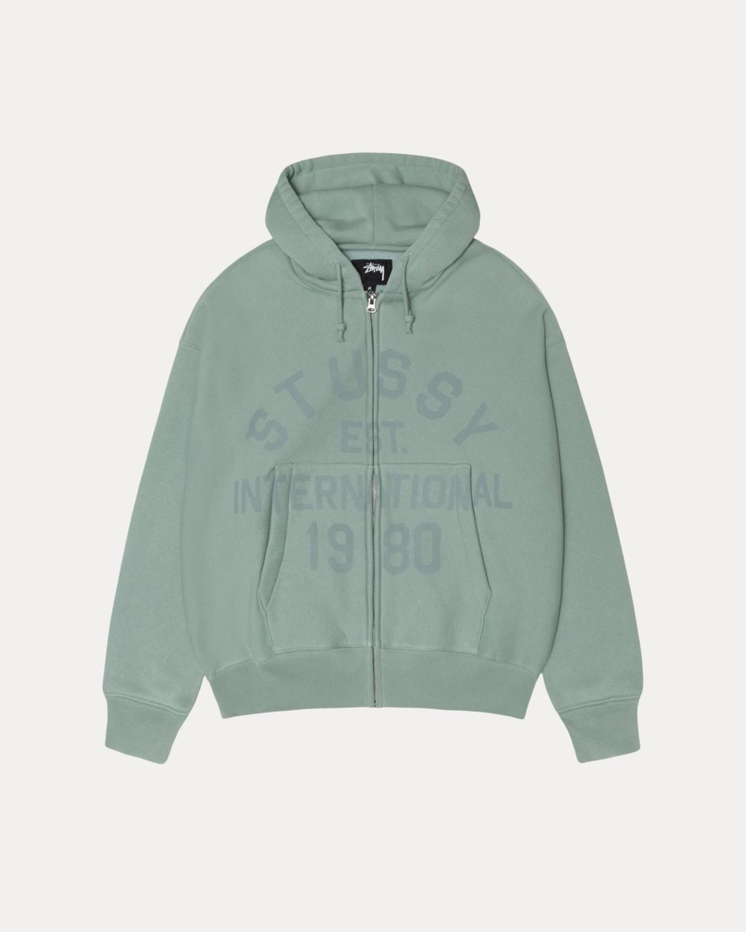 ESTABLISHED ZIP HOODIE - Grey Green / S