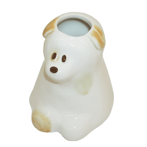 spotted puppy vase! - yellow