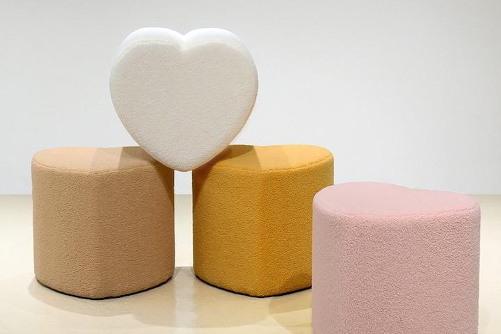 하트 인테리어 부클레 디자인 보조 화장대 스툴 5colors