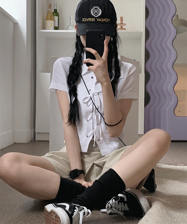 코드 린넨 아일렛 남방