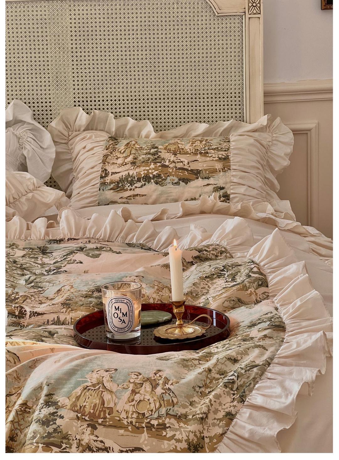 델리아 프릴 베딩 커버 세트