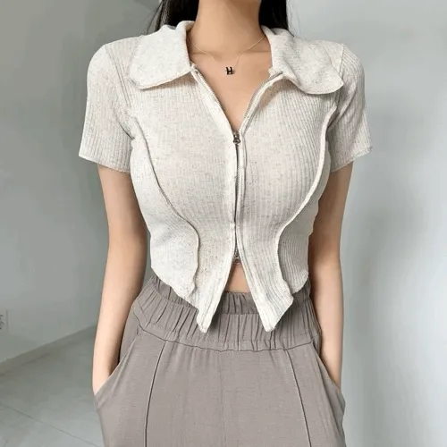 #슬림-3kg!! [*최저가/당일배송*] 린넨 투라인 슬림핏 반팔 집업 (3color)  반팔카라티 슬림핏 포인트 투웨이집업 포인트 시원한 여름후드집업 린넨티셔츠