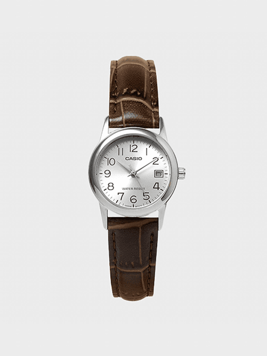 CASIO 카시오 LTP-V002L-7B2 여성 가죽밴드 손목시계