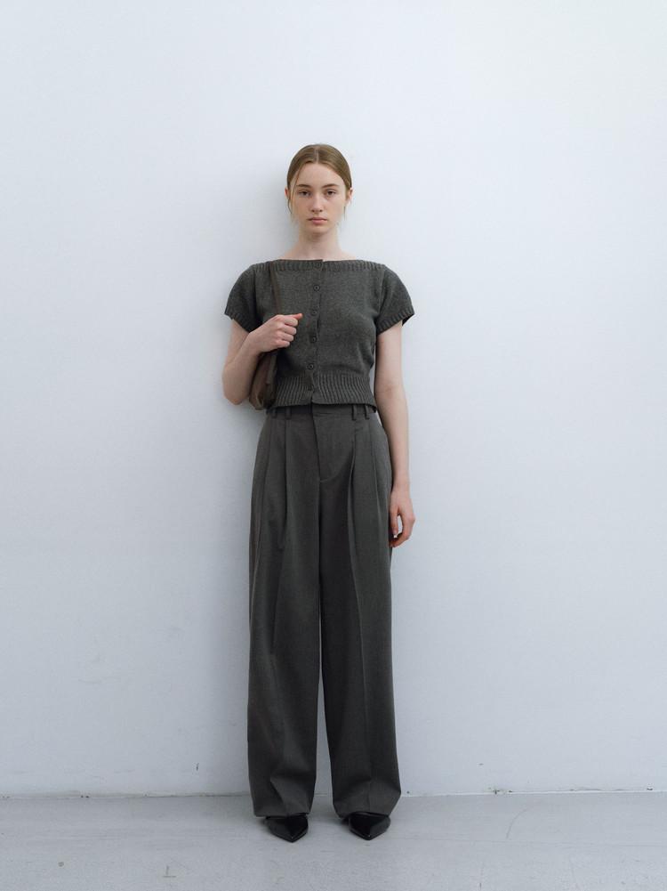 [2차 재입고] triangle two tuck slacks (grey)