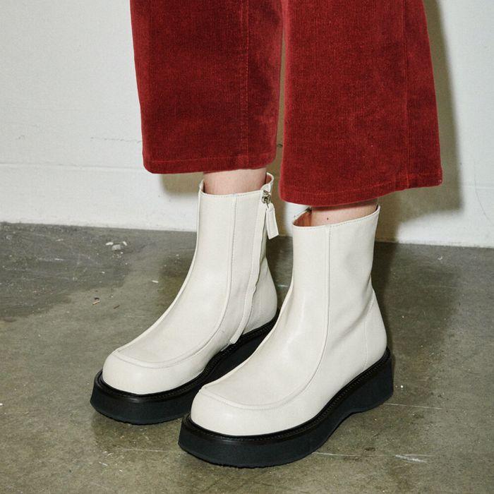 [리퍼브]IS_221399 Line platform boots(Cream)
