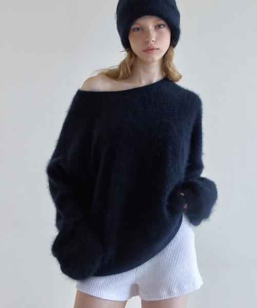 클라우드 오프숄더 울 니트 (3색상)