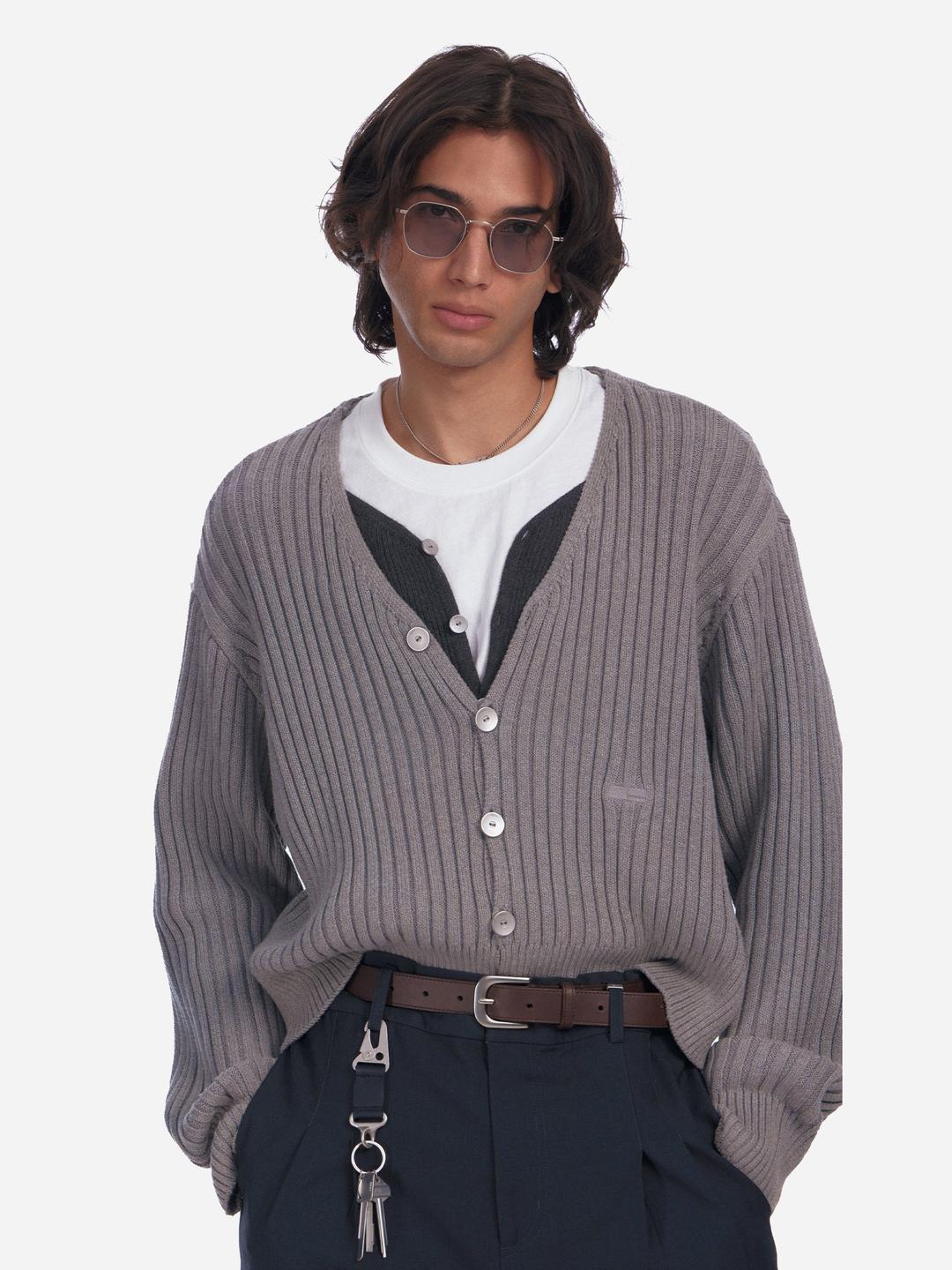 009 - Literary Layered Cardigan - XSMALL / Gray