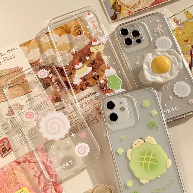 투명 쿠루쿠루 아이폰/갤럭시 젤하드 케이스🍡