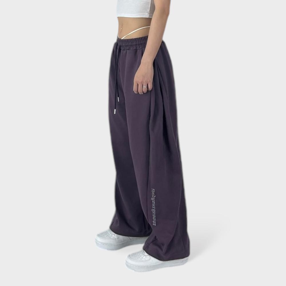 (사전예약가) 그루브핏 슬로건 레터 옆절개 트레이닝팬츠 퍼플