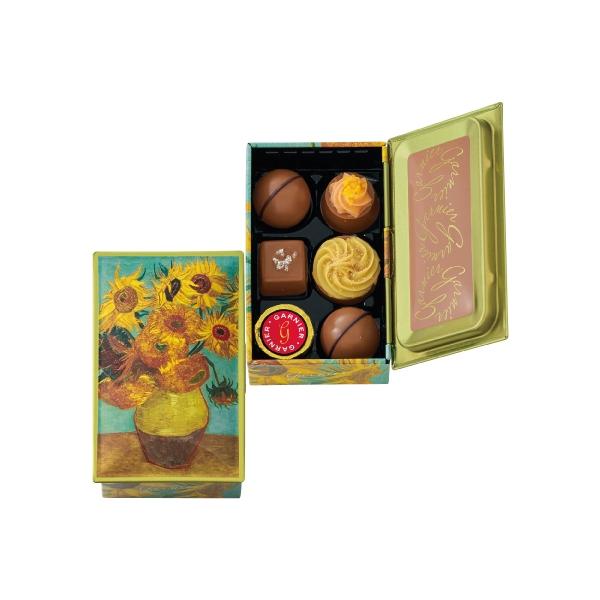 곤차로프 가르니에 2025년 명화 고흐 해바라기 틴 케이스 초콜릿 (6개입)