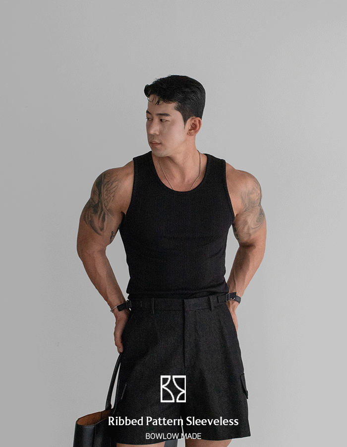 [BOWLOW] 1+1 리브드 패턴 슬리브리스