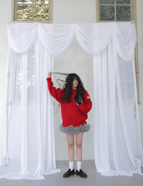 frill tutu skirt in gray