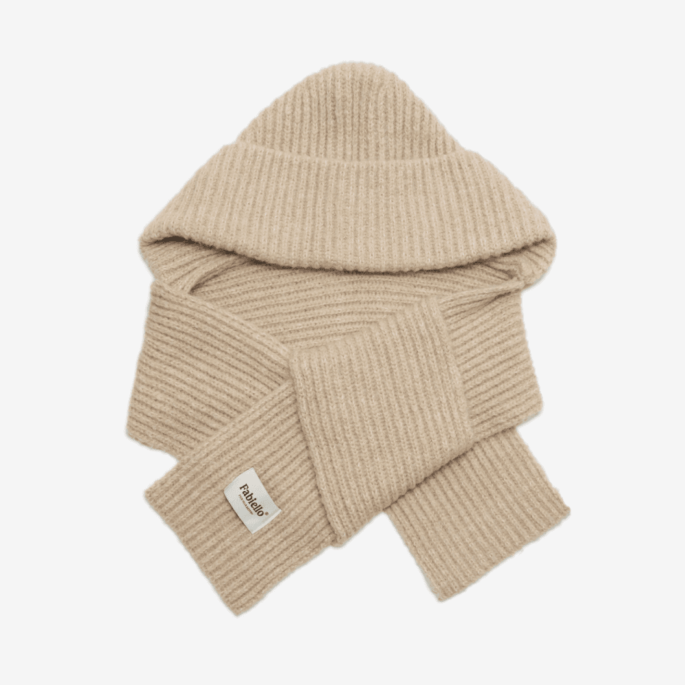 Fluffy hood muffler (beige)