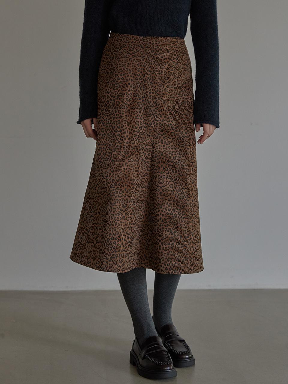Leopard bell line skirt - Brown