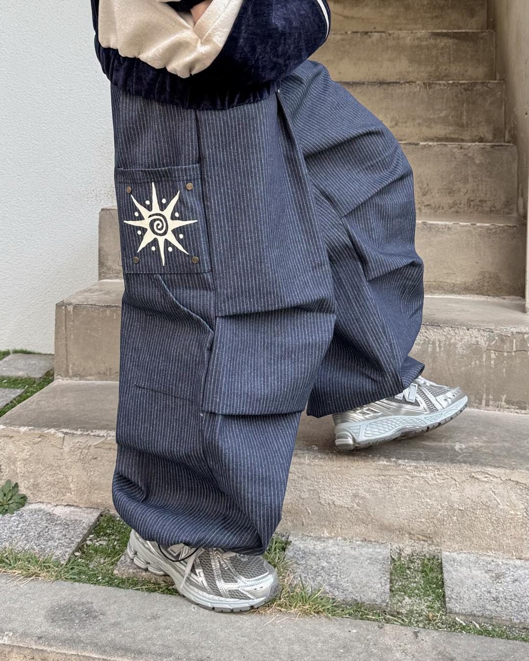 프래임 프린트 파라슈트 팬츠 2C