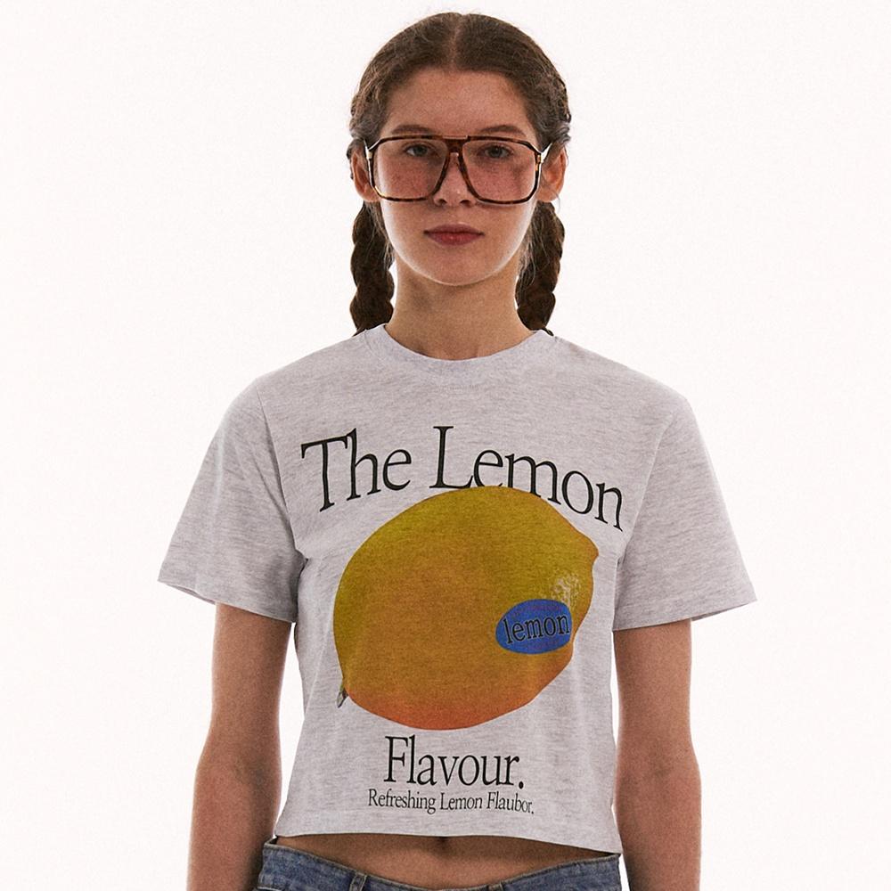 더 레몬 플레이버 크롭 티 (멜란지)