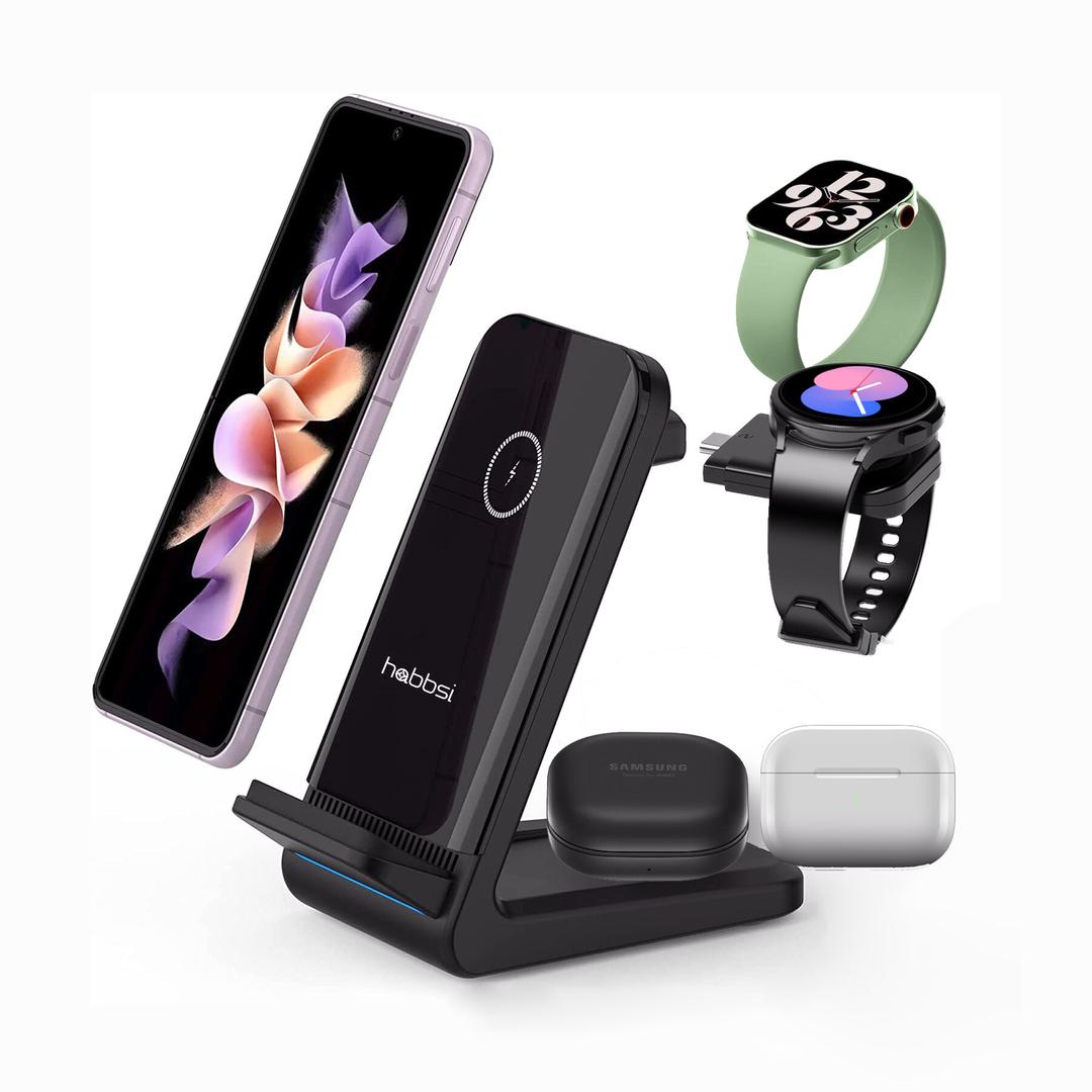 햅시 갤럭시 애플 통합 3in1 15W 고속 무선 충전기 멀티 충전 거치대 YMQ71WD