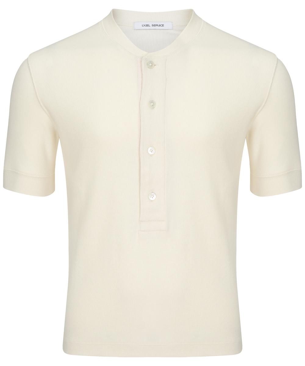 MARGIN HENLEY NECK T-SHIRTS
