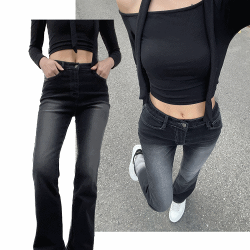[기간세일*⁀➷ ♥] 블랙 워싱 데님 커버밴드 부츠컷 팬츠 [S~XL까지]