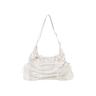 String ribbon large hobo bag Glossy white