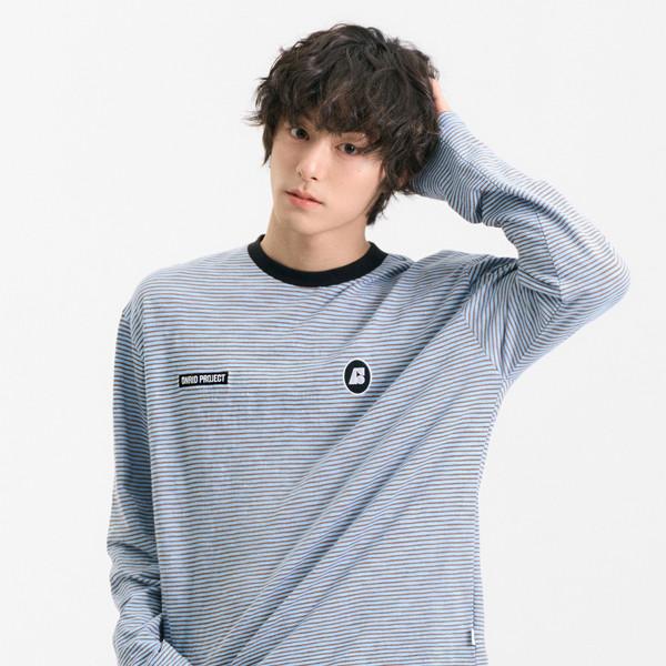 Long Sleeve T-shirts - sky blue/Brown