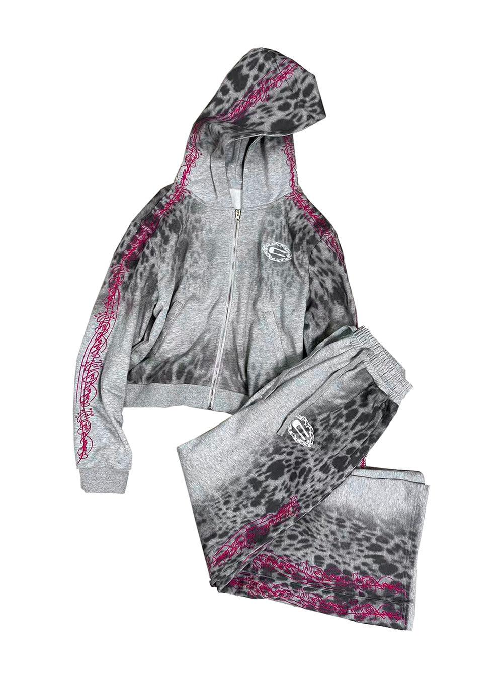 Leopard Gradient Hoodie & Pants Set (2color)