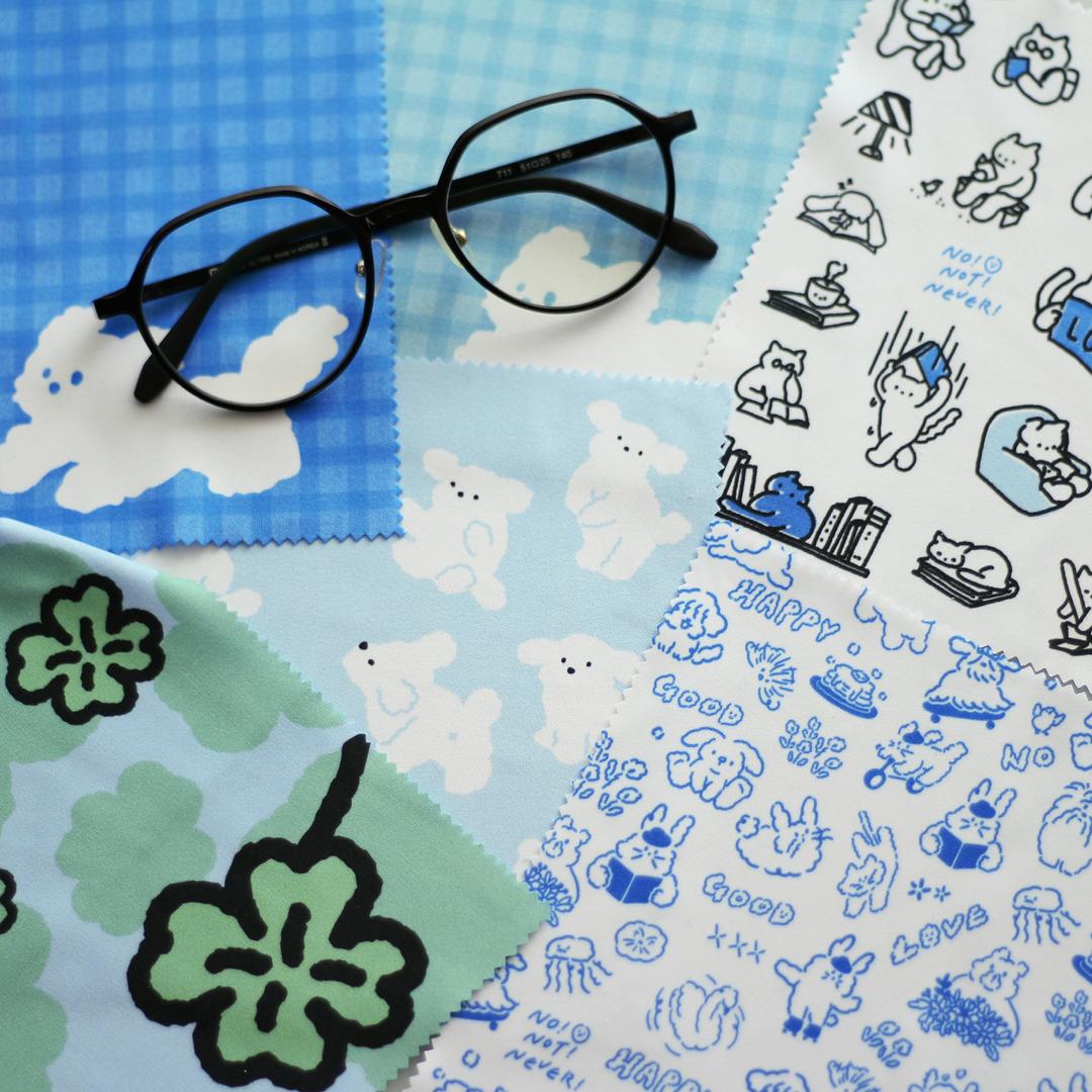 [lens cloth] 극세사클리너 안경닦이 휴대용 클리닝 타올 모니터 폰 렌즈 닦이 6종