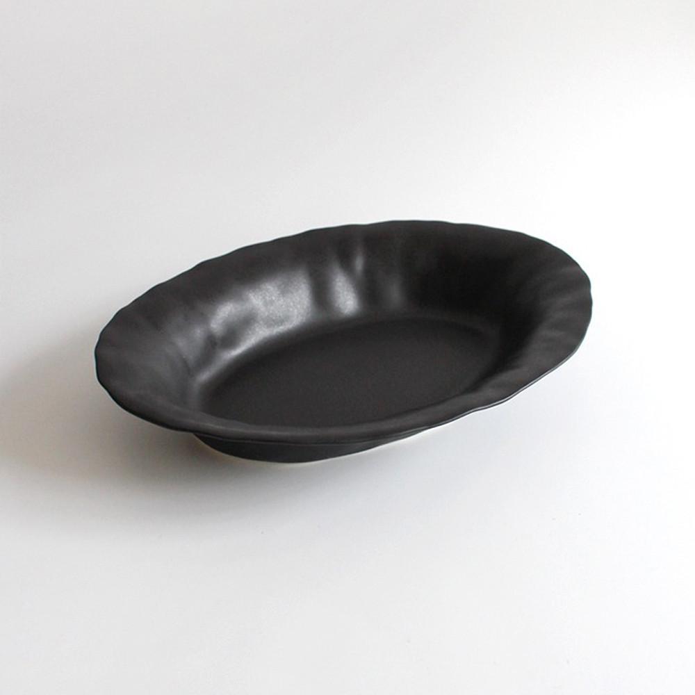 [나혜 세라믹] NAHYE CERAMIC 타원형 보울 OVAL BLOOM BOWL _ 블랙