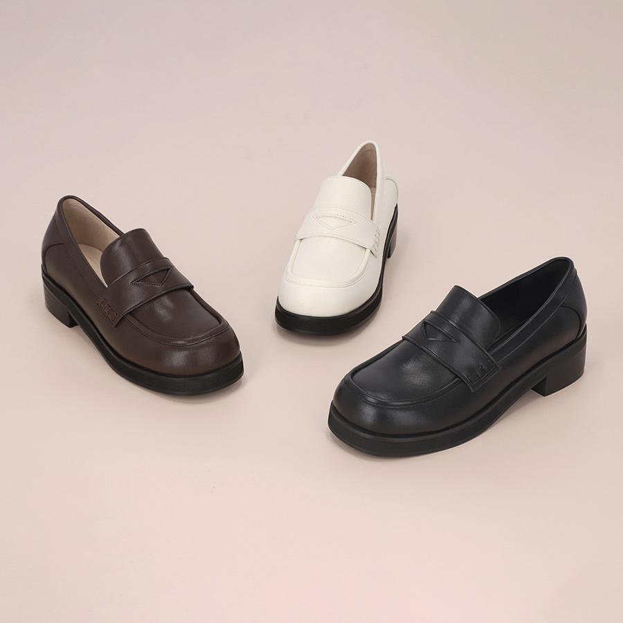 [2/5일 예약배송(블랙색상)] 인텐스 by 엘칸토 여성 와이드 페니로퍼 4cm LCWD37I339