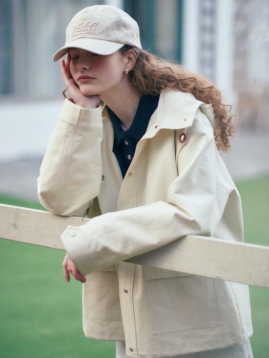 Hooded string bomber Jacket_2color