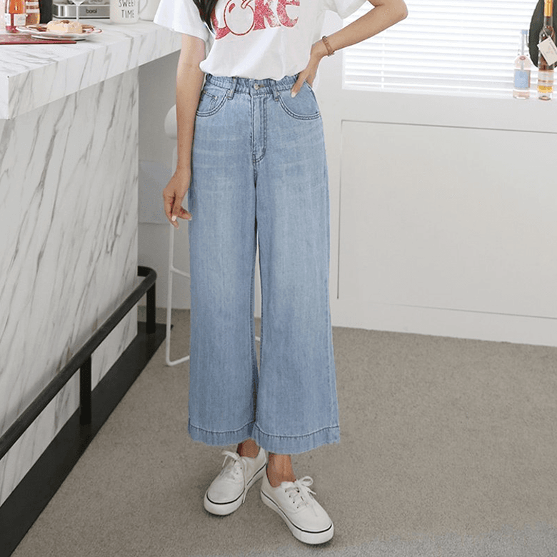 허밍퍼플 여성용 6289-SS 데님 와이드 여름 신상 시원한 긴바지 통바지 청바지 슬림 캐주얼 시즈니룩 빅사이즈 여성의류