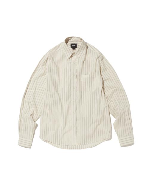 STRIPED OVER SHIRT [IVORY]