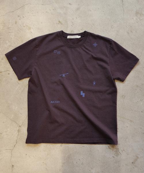워시드 스탬프 반팔 티셔츠 [다크퍼플]