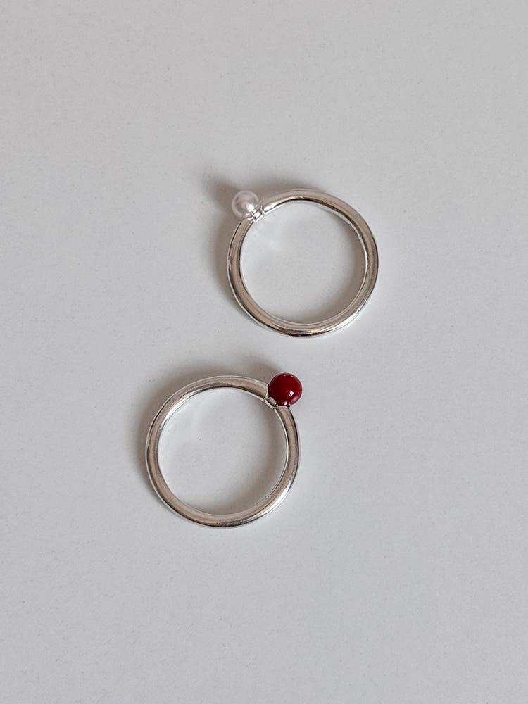 실버925 유어 진주반지 원석반지 실버링 2타입