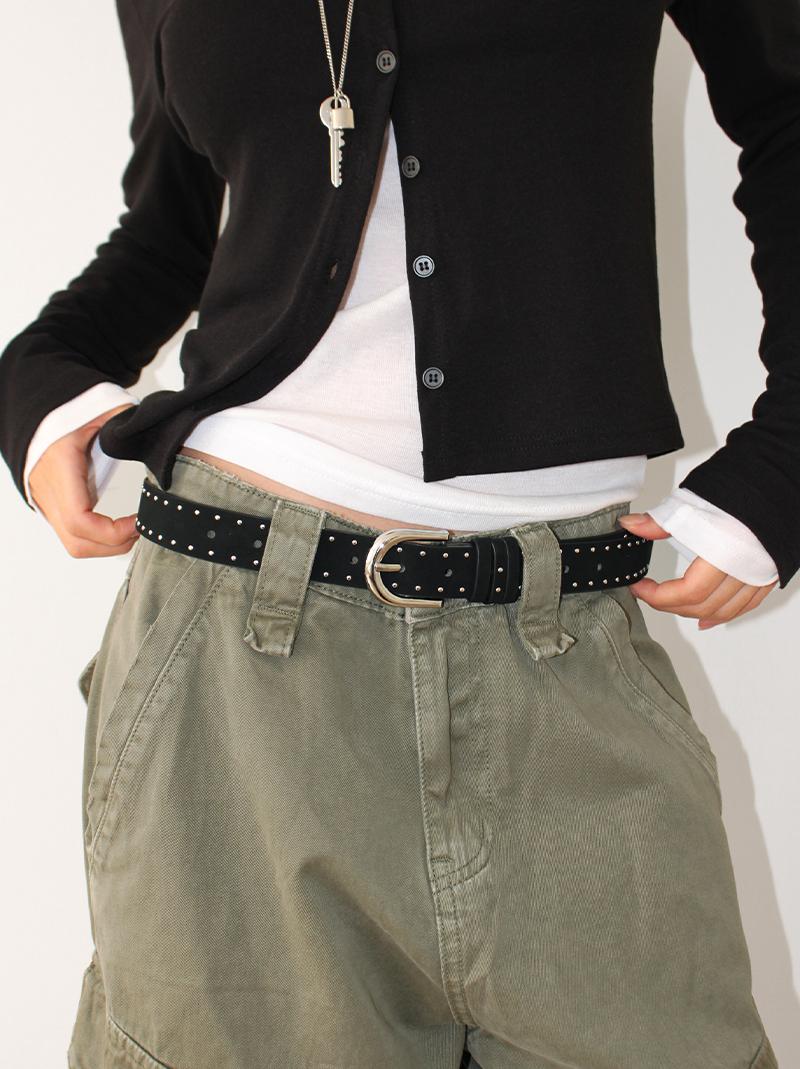 아케 (*당일발송) MINI STUD SUEDE BELT (3color!)
