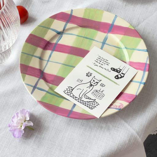 Picnic check 핸드페인팅 플레이트